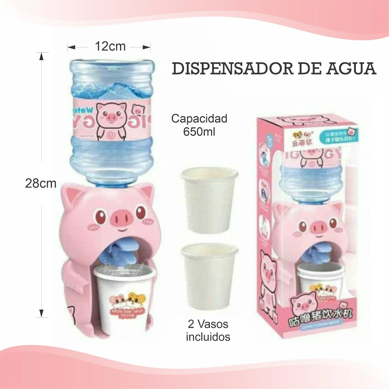Mini Dispensador De Agua Cerdito - Imagen 2